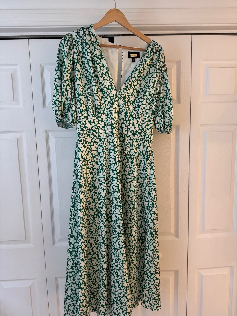 Alexia Admor Green and White Floral Silk Madi Dress